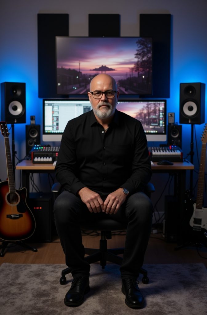 flux dev a modern home recording studio setup with monitors sy 1