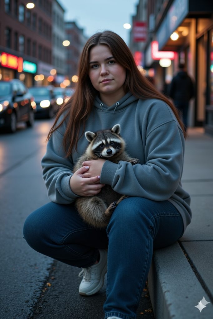 flux dev a young woman 1820 in a grey hoodie and denim jacket 1